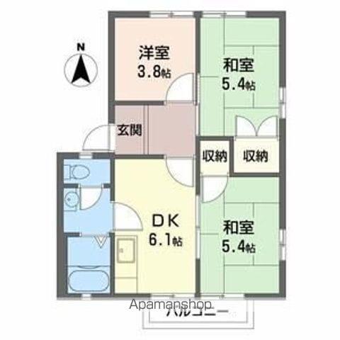 ディアス寿里(3DK/2階)の間取り写真