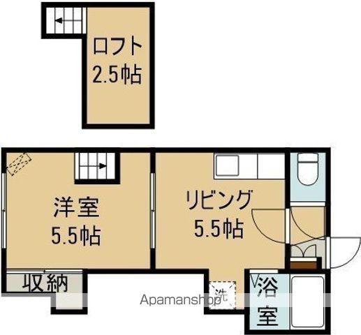 ハイツヒロⅤ(1DK/2階)の間取り写真