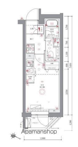 AZEST阪東橋Ⅱ(ワンルーム/9階)の間取り写真