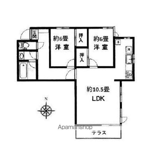 ガーデンハウス浜田山(2LDK/2階)の間取り写真