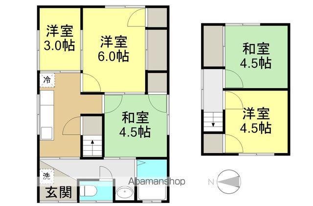 ハピラインふくい 福井駅(福井) バス乗車時間：10分 加茂河原三丁目バス停で下車 徒歩3分 2階建 築56年(4K)の間取り写真