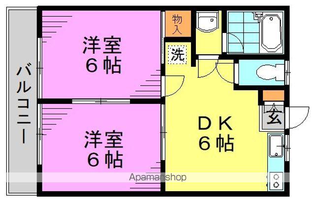 メゾンヨネザワ(2DK/1階)の間取り写真