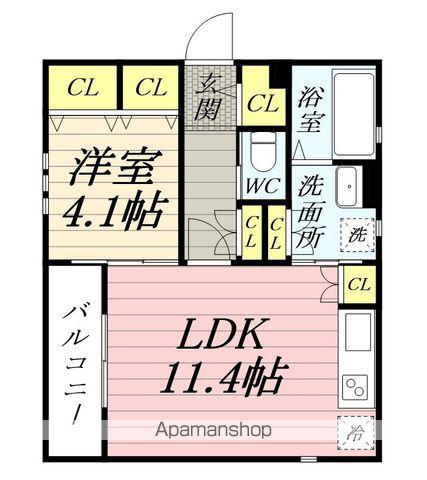 COZYCOURT(1LDK/1階)の間取り写真