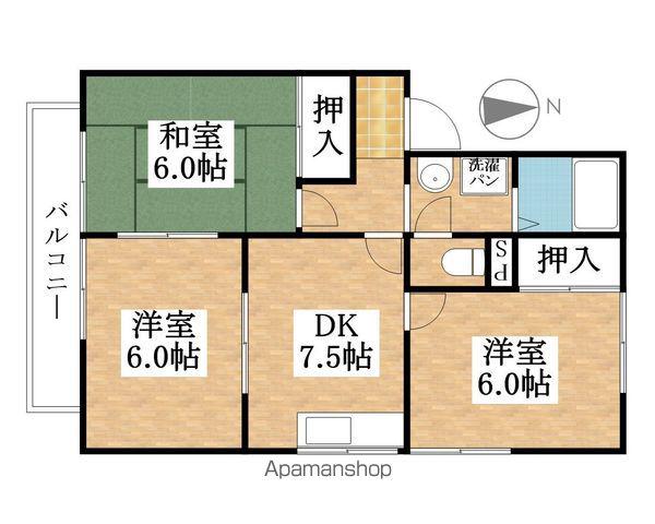 ホープタウン(3DK/2階)の間取り写真