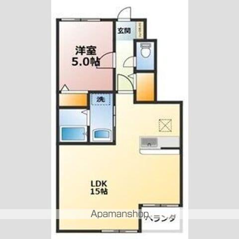 砂子の家A棟B棟(1LDK/1階)の間取り写真