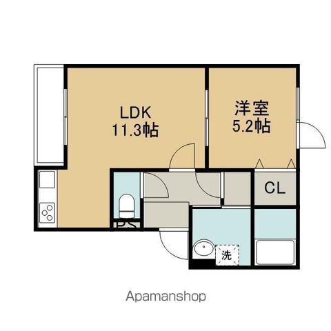HARUA拓勇西町(1LDK/2階)の間取り写真