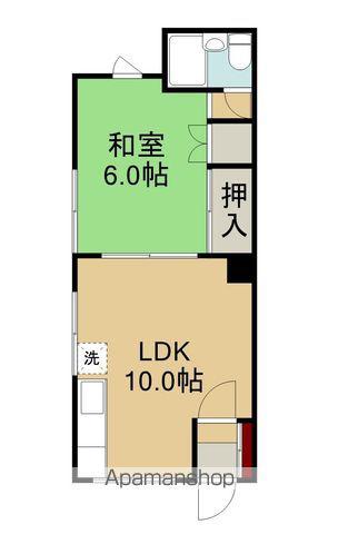 花園桧荘(1LDK/2階)の間取り写真