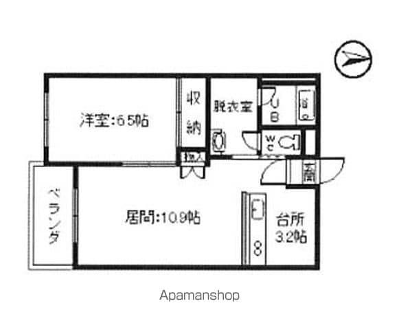 ピープル木野(1LDK/1階)の間取り写真