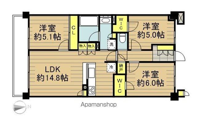 オハナ北戸田ガーデニア(3LDK/8階)の間取り写真