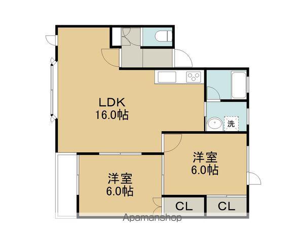 ダンデライオンⅢ(2LDK/2階)の間取り写真
