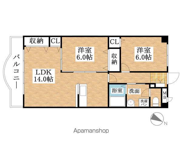 メゾン大門(2LDK/1階)の間取り写真