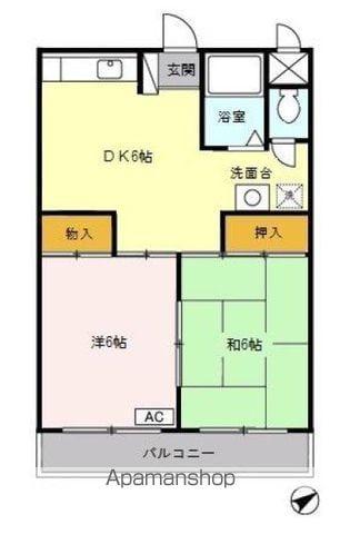 サンライズN(2DK/1階)の間取り写真