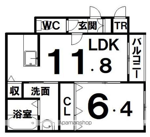 PEARL(1LDK/2階)の間取り写真