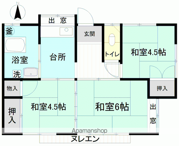 常磐線 勿来駅 徒歩11分 1階建 築54年(3K)の間取り写真
