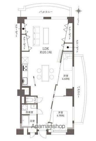 京成サンコーポ小岩(2LDK/5階)の間取り写真