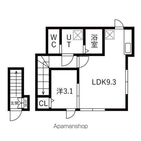仙台前ルート(1LDK/2階)の間取り写真