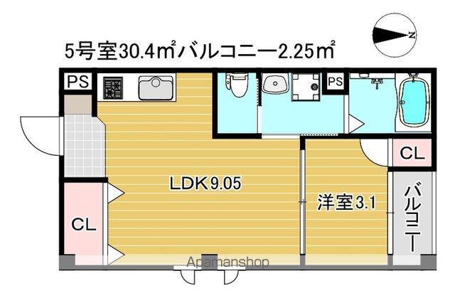 ACHT HIK RESIDENCE 南住吉(1LDK/3階)の間取り写真
