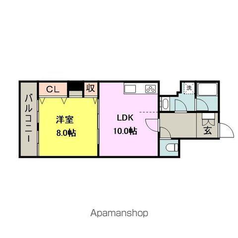 組坂ビル NO12(1LDK/10階)の間取り写真