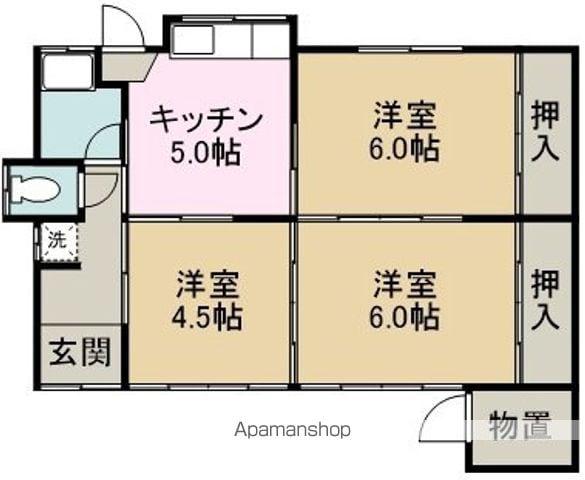 東北本線 岩沼駅 徒歩18分 1階建 築48年(3K)の間取り写真