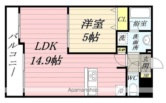 LUANA AIR RESIDENCE五橋(1LDK/3階)の間取り写真