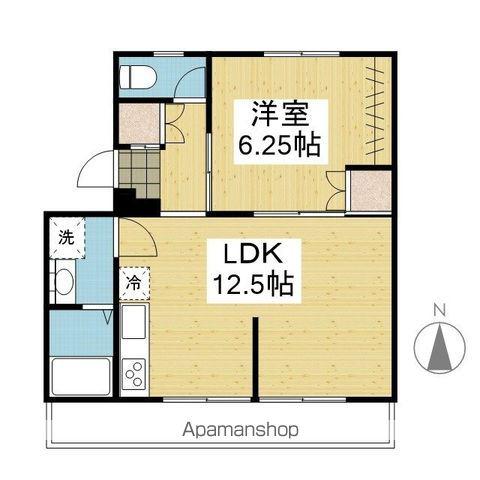 アルト堀江2号棟(1LDK/1階)の間取り写真