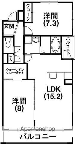 エクセルシア(2LDK/1階)の間取り写真