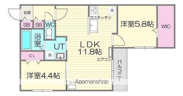 ブランシャールKAI幌平橋(2LDK/3階)の間取り写真