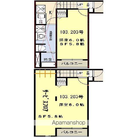 QUONS PRAYER(1K/2階)の間取り写真