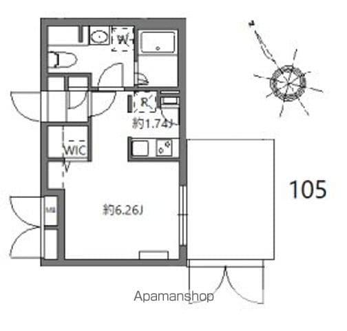 FLUFFY市谷台町(ワンルーム/1階)の間取り写真