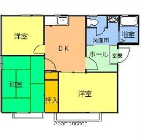 メゾンソレイユA(3DK/1階)の間取り写真