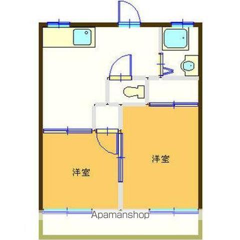 ガルダⅠ(2K/2階)の間取り写真