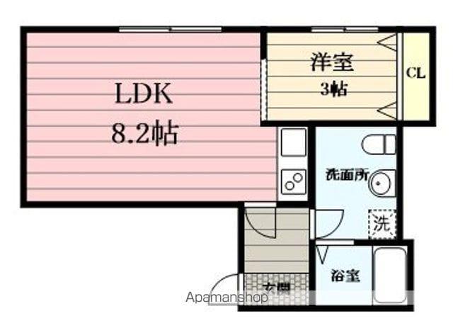 メリディアンKⅠ(1LDK/1階)の間取り写真