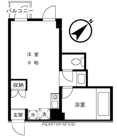 グリーンピア富岡Ⅱ棟(ワンルーム/2階)の間取り写真