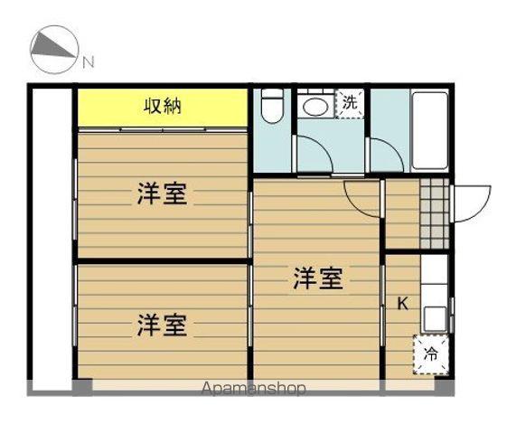 松美ハイツ(3K/2階)の間取り写真