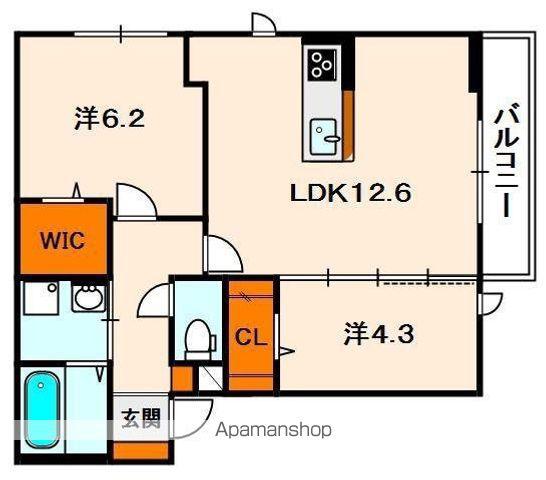 イデアルコートⅦ(2LDK/2階)の間取り写真
