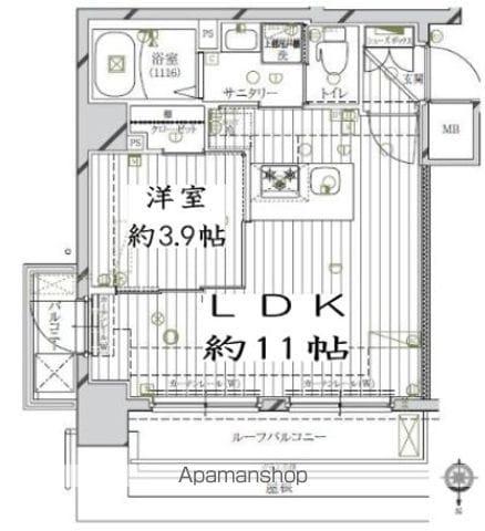 レガリス北千住(1LDK/7階)の間取り写真