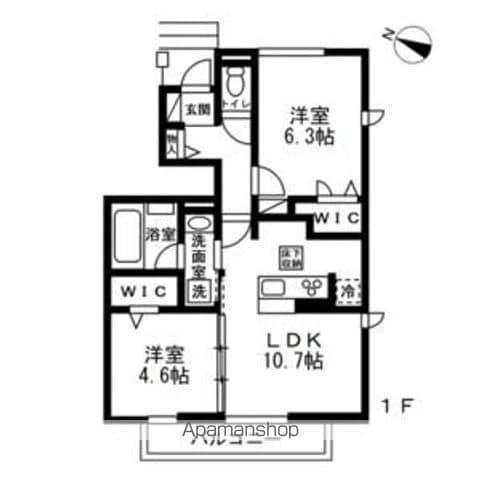 ミルヴィラージュ(2LDK/1階)の間取り写真