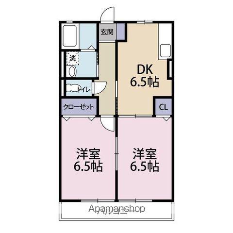 東海道本線 天竜川駅 徒歩33分 2階建 築26年(2DK/1階)の間取り写真