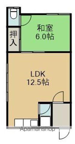 コーポあらせき(1LDK/2階)の間取り写真