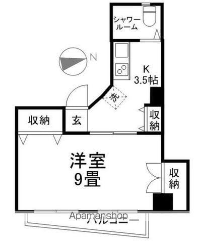 益谷ハイツ(1K/2階)の間取り写真