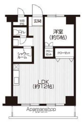永谷リヴェール新宿(1LDK/11階)の間取り写真