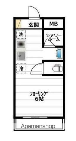 松野ビル(ワンルーム/1階)の間取り写真