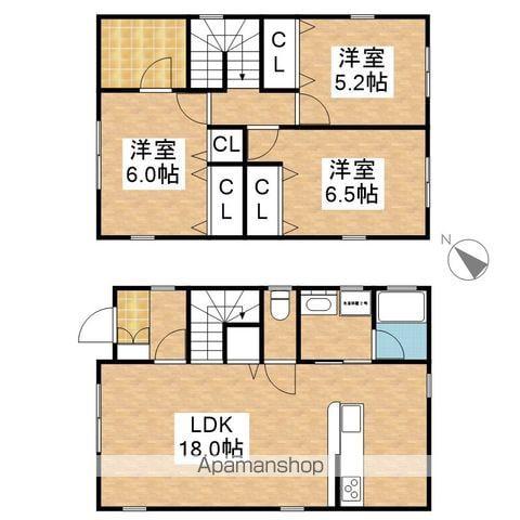 名古屋市鶴舞線 川名駅 徒歩13分 2階建 築14年(3LDK)の間取り写真