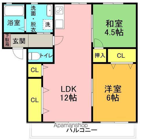 アネックスみやび(2LDK/2階)の間取り写真