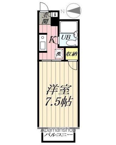 リブステージ本田2(1K/3階)の間取り写真