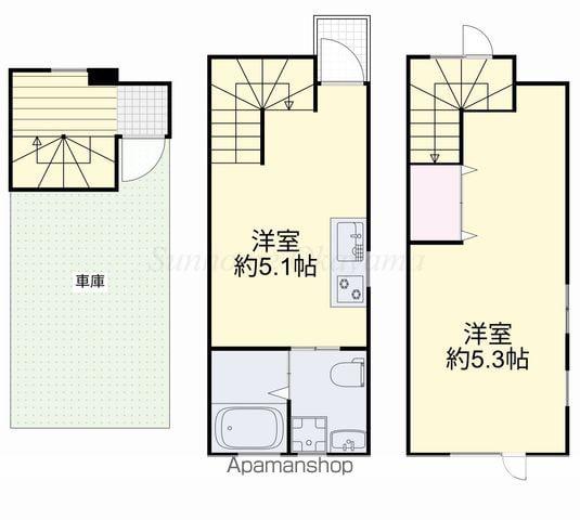 ドネアンレーヴ伊島町(1SDK)の間取り写真