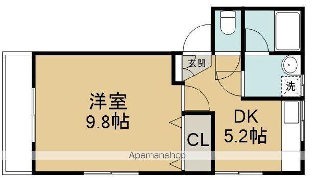 サニーハイツK(1DK/2階)の間取り写真