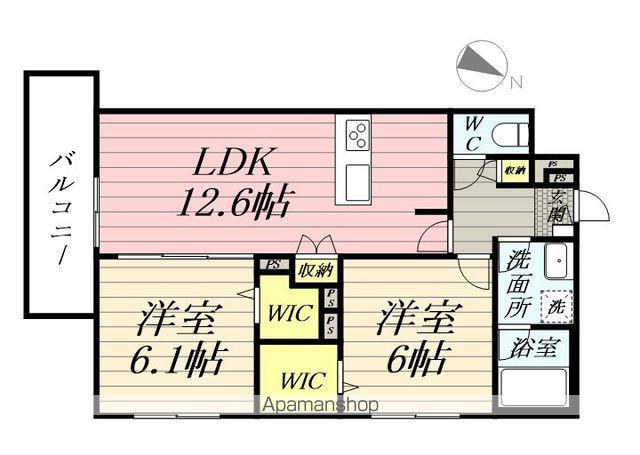 MAISON GREEN NOA(2LDK/1階)の間取り写真