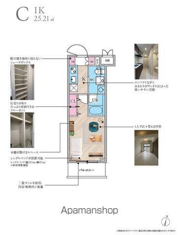 ALIVIS志村三丁目(1K/5階)の間取り写真