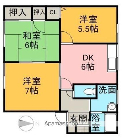 ア・ラ・モード鷹子(3DK/2階)の間取り写真